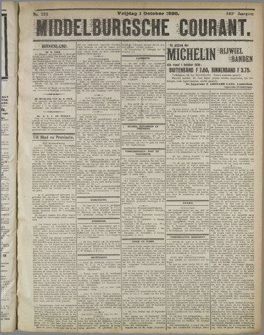 Middelburgsche Courant 1920-10-01
