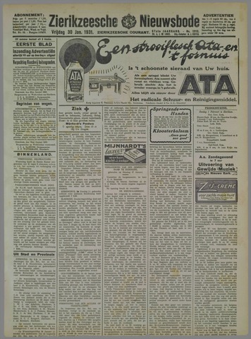 Zierikzeesche Nieuwsbode 1931-01-30