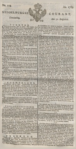 Middelburgsche Courant 1769-08-31